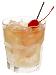 Old fashioned whisky sour cocktail with cherry.